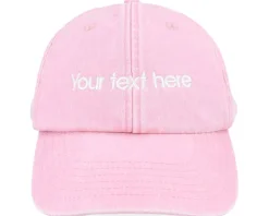 Washed Dusky Pink Dad Cap With Embroidery - Beechfield