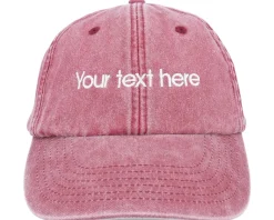 Washed Red Dad Cap With Embroidery - Beechfield