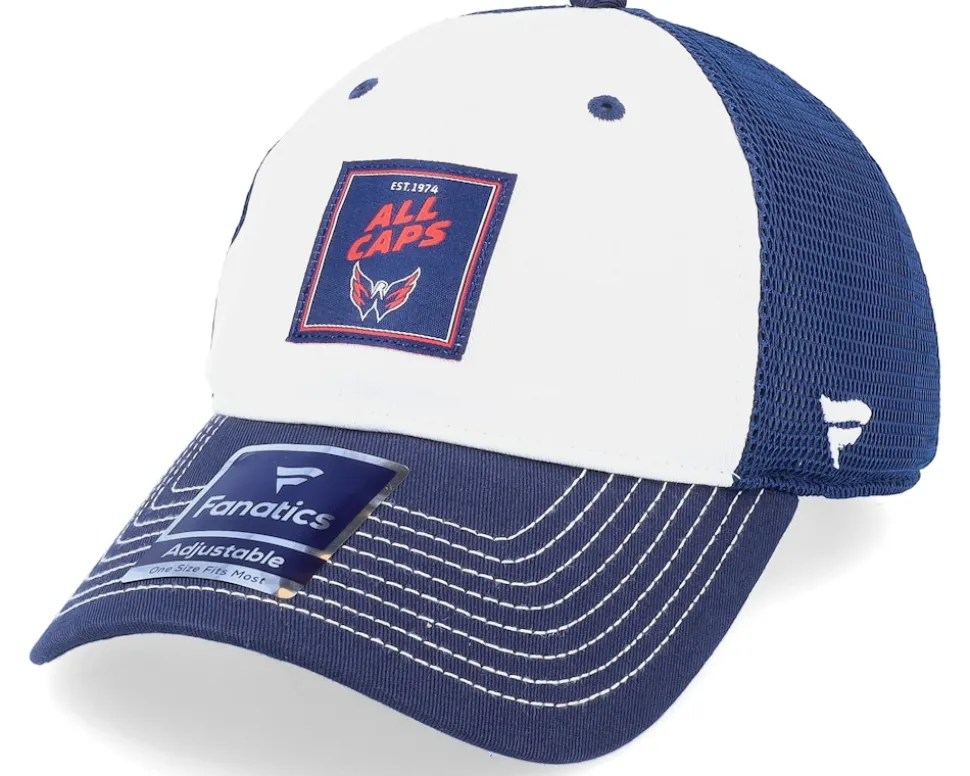 Washington Capitals Block Party Athletic White/Navy Trucker - Fanatics