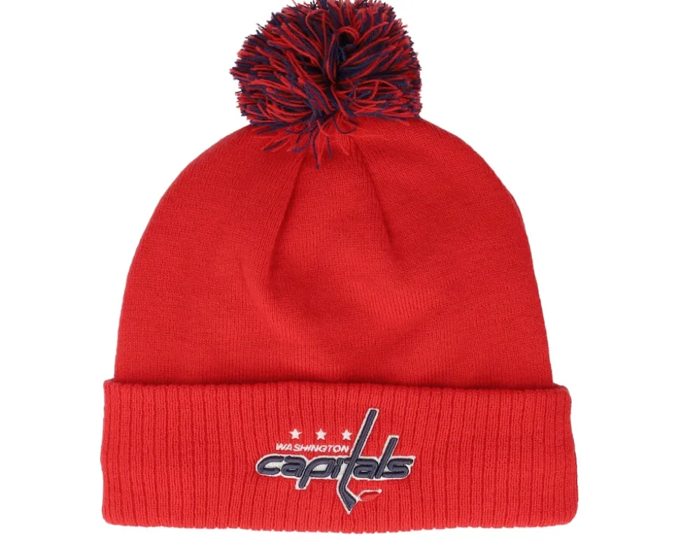 Washington Capitals NHL Cuffed Beanie Red Pom - Adidas