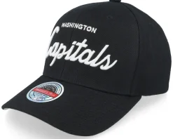 Washington Capitals NHL Classic Script Black Adjustable - Mitchell & Ness