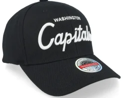 Washington Capitals NHL Classic Script Black Adjustable - Mitchell & Ness