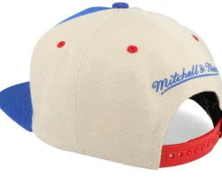 Washington Capitals Pop Panel Off White/Royal Snapback - Mitchell & Ness