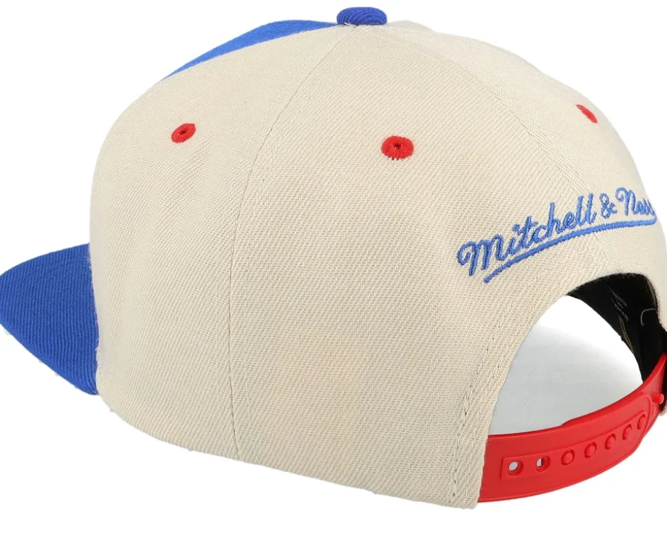 Washington Capitals Pop Panel Off White/Royal Snapback - Mitchell & Ness