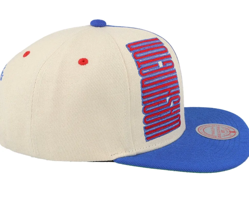 Washington Capitals Pop Panel Off White/Royal Snapback - Mitchell & Ness