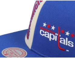 Washington Capitals Pop Panel Off White/Royal Snapback - Mitchell & Ness