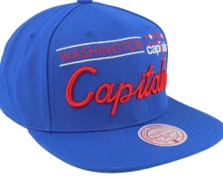 Washington Capitals Retro Lock Up Blue Snapback - Mitchell & Ness
