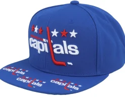 Washington Capitals Vintage Hat Trick Blue Snapback - Mitchell & Ness
