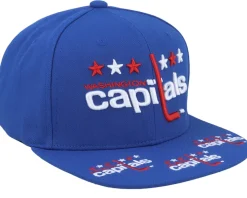 Washington Capitals Vintage Hat Trick Blue Snapback - Mitchell & Ness