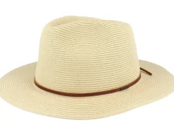Wesley Packable Tan Fedora Straw Hat - Brixton