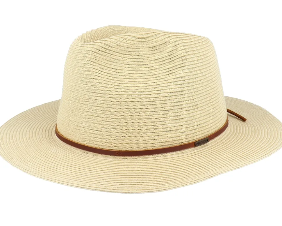 Wesley Packable Tan Fedora Straw Hat - Brixton