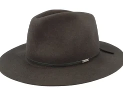 Wesley Packable Washed Black Fedora - Brixton