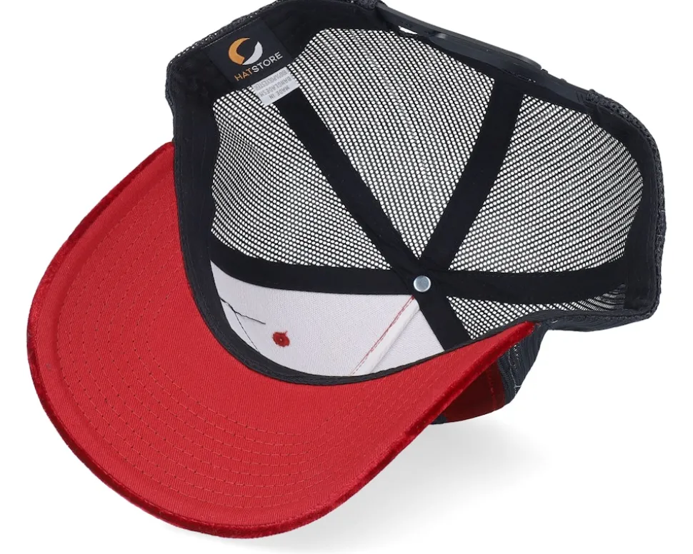 Western Outlaws & Cowboys Velvet Red/Black A-frame Trucker - Calza Pennello