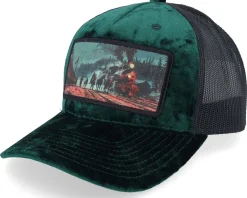 Western Outlaws & Cowboys Velvet Green/Black A-Frame Trucker - Calza Pennello