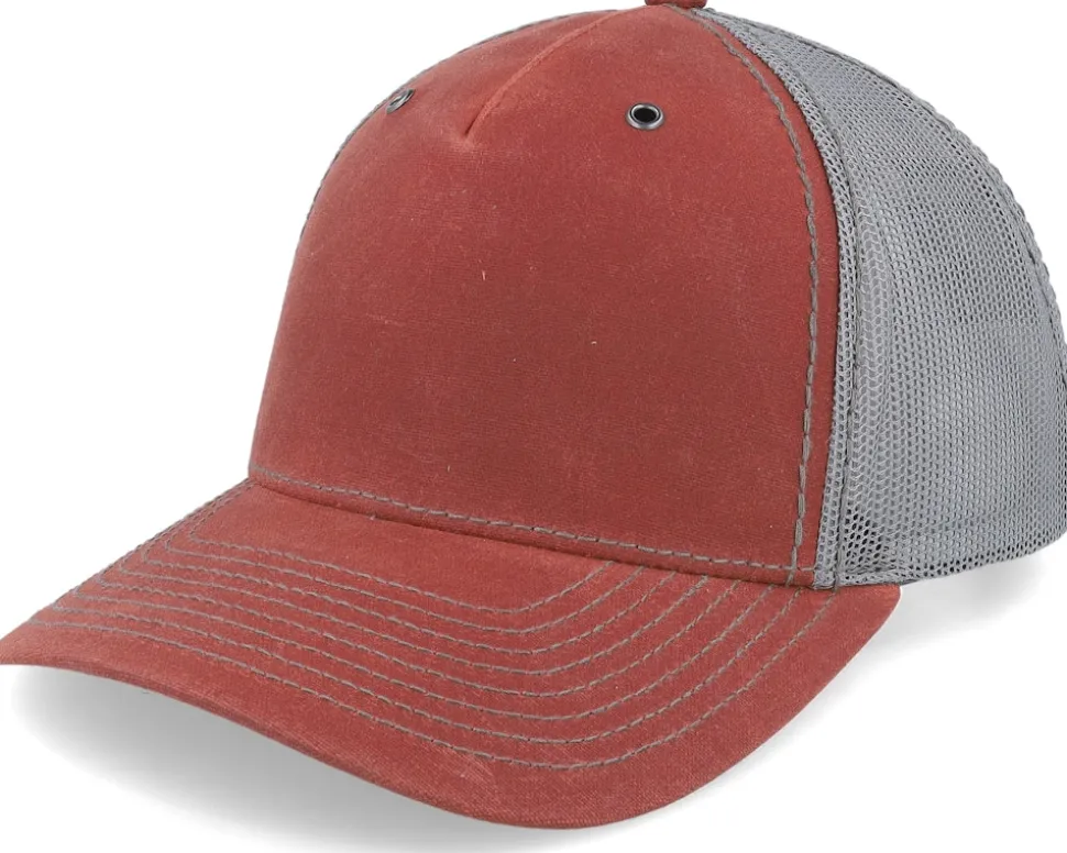 112wh Hawthorne Split Burnt Red/Charcoal Trucker - Richardson