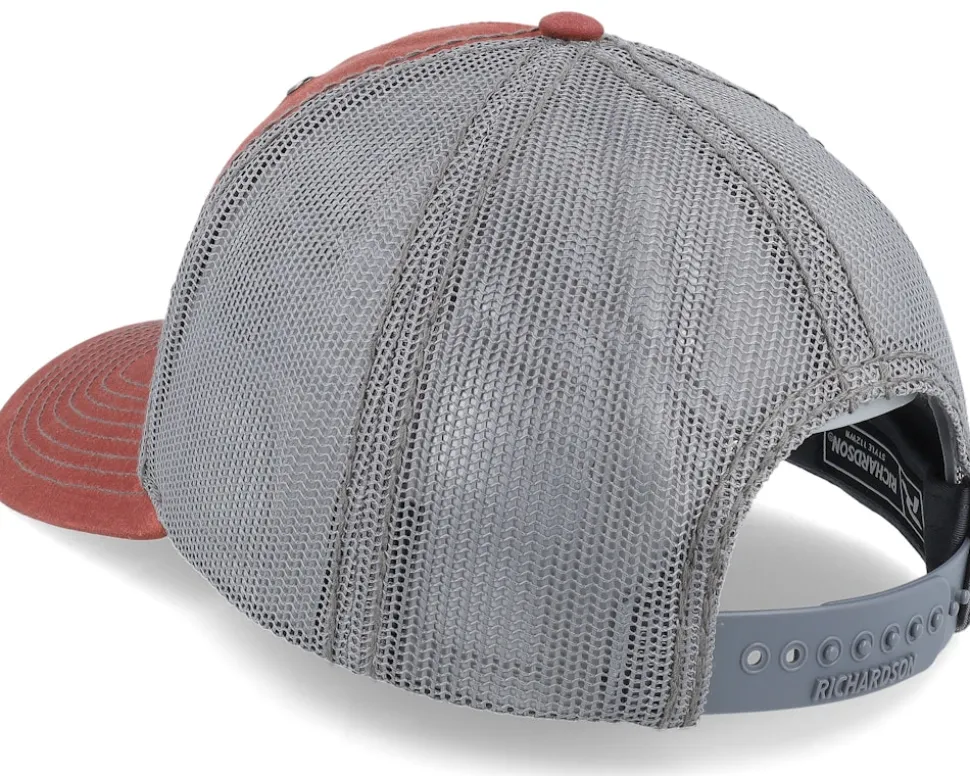 112wh Hawthorne Split Burnt Red/Charcoal Trucker - Richardson