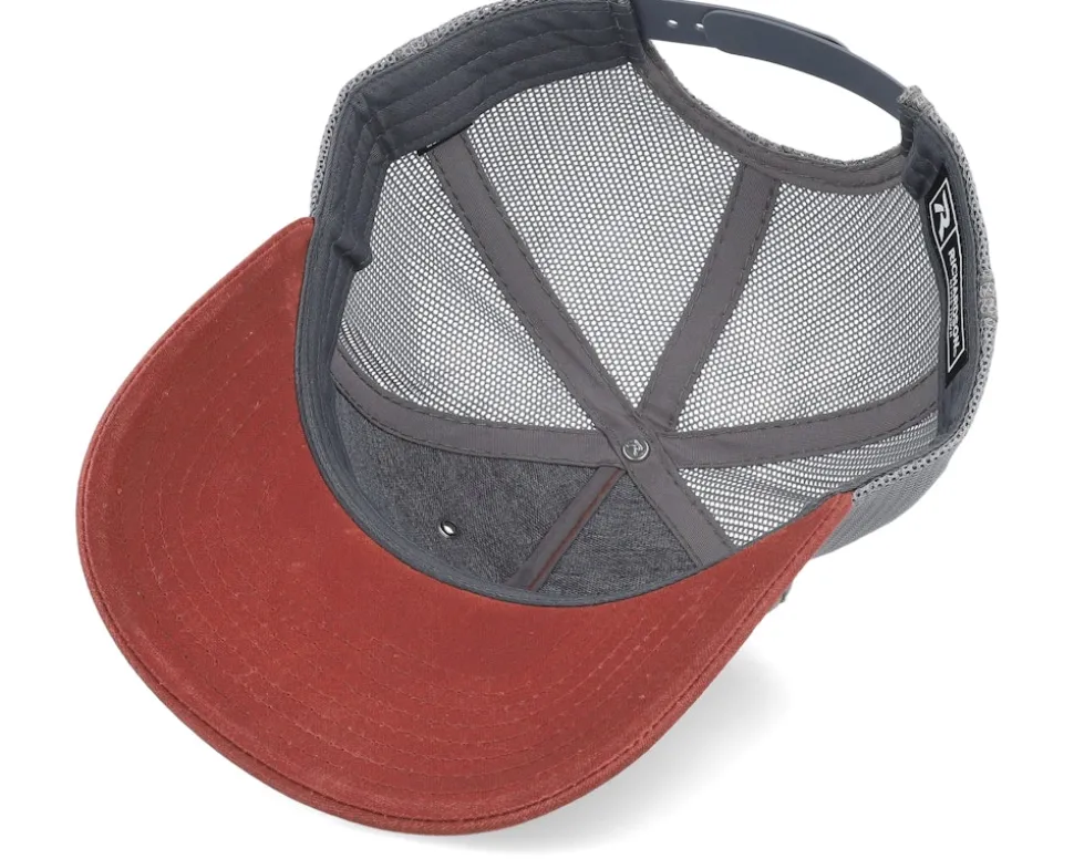 112wh Hawthorne Split Burnt Red/Charcoal Trucker - Richardson