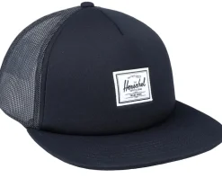 Whaler Mesh Classic Logo Black Classic Label Snapback - Herschel