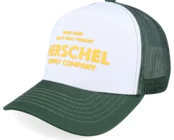 Whaler Tall Mesh Shop Cap Green/White/Yellow A-Frame Trucker - Herschel