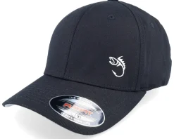White Fish Hook Logo Black Flexfit - Skillfish