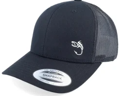 White Fish Hook Logo Black Trucker - Skillfish