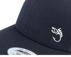 White Fish Hook Logo Black Trucker - Skillfish