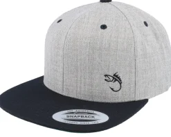 White Fish Hook Logo Black Snapback - Skillfish