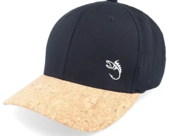 White Fish Hook Logo Black/Cork Flexfit - Skillfish