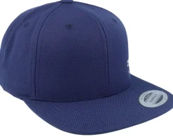 White Fish Hook Logo Navy Snapback - Skillfish