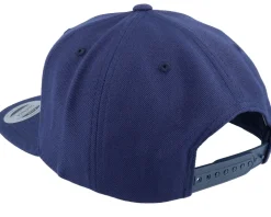 White Fish Hook Logo Navy Snapback - Skillfish