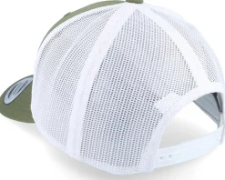 White Fish Hook Logo Olive/White Trucker - Skillfish