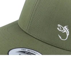 White Fish Hook Logo Olive/White Trucker - Skillfish