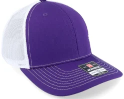 White Fish Hook Logo Purple/White Trucker - Skillfish