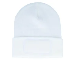 White Original Patch Beanie Cuff - Beechfield