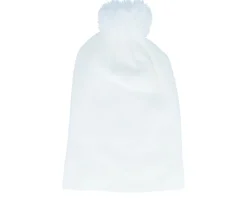 White Pom Blank Beanie - Beechfield