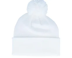 White Pom Blank Beanie - Beechfield