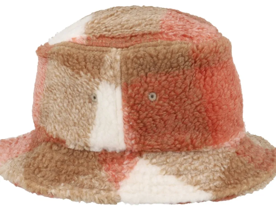 Whitesand/Toffee Sherpa Check Bucket - Yupoong