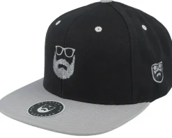 Wild Beard Movember Black/Silver Snapback - Bearded Man