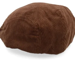 Wild Corduroy Sixpence Dark Brown Flat Cap - Upfront