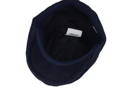Wild Corduroy Sixpence Navy Flat Cap - Upfront