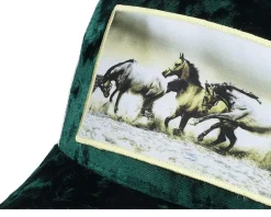 Wild Horses Velvet Green/Ivory A-frame Trucker - Calza Pennello