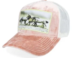Wild Horses Velvet Peach/Ivory A-frame Trucker - Calza Pennello