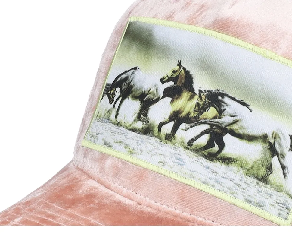 Wild Horses Velvet Peach/Ivory A-frame Trucker - Calza Pennello