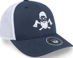 Wild Life Axe Logo 2-tone Navy/White Trucker - Bearded Man