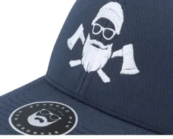 Wild Life Axe Logo 2-tone Navy/White Trucker - Bearded Man