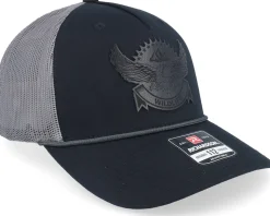 Wildlife Eagle Big Patch Black/Charcoal Rope A-Frame Trucker - Wild Spirit