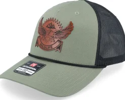 Wildlife Eagle Big Patch Loden/Black Rope A-Frame Trucker - Wild Spirit