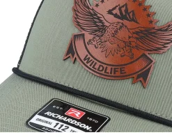 Wildlife Eagle Big Patch Loden/Black Rope A-Frame Trucker - Wild Spirit