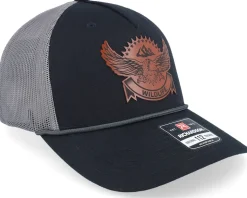 Wildlife Eagle Brown Patch Black/Charcoal Rope A-Frame Trucker - Wild Spirit