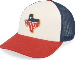 Willie Nelson Valin Navy/Ivory/Red A-Frame Trucker - American Needle